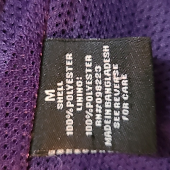 BCG lined jacket, coat, hood, purple, black and white, elastic cuffs, med - Picture 8 of 9